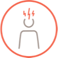 Icon of person with thunderstorms above the head, symbolizing anxiety.
