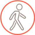 Walking person icon.