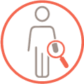 Icon of patient with finger clubbing.
